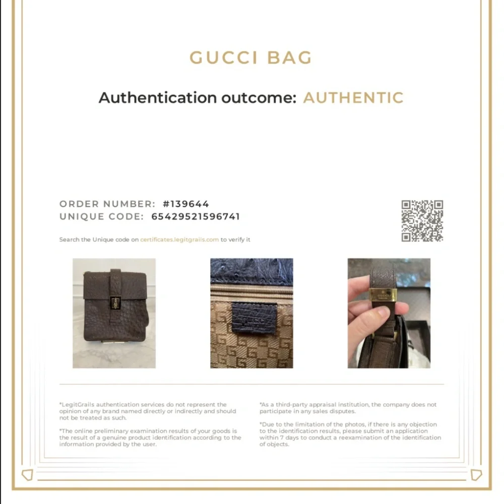 Authentic Gucci Ostrich Leather Bag w/ COA - Tiger Head - Chocolate Brown - Rare - Picture 3 of 13